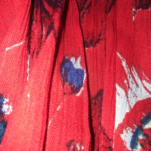 NWT Free People Red Blue Floral Maxi Dress - Picture 3 of 3